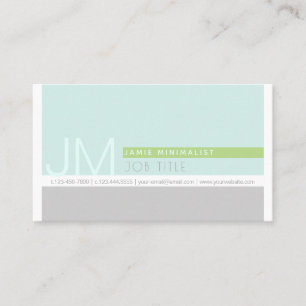 Tarjeta De Visita Minimalista Moderno Gris Verde Azul Claro