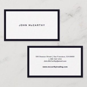 Tarjeta De Visita Minimalista Moderno Indigo Azul Borde Profesional