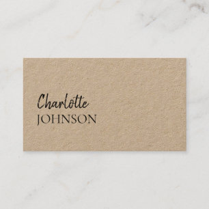 Tarjeta De Visita Minimalista moderno   Kraft Rustic Stylish Script