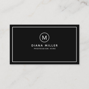 Tarjeta De Visita minimalista moderno monograma profesional negro