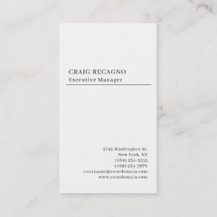 Tarjeta De Visita Minimalista Moderno Plano Tendencia Negro Blanco