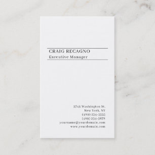 Tarjeta De Visita Minimalista Moderno Plano Tendencia Negro Blanco