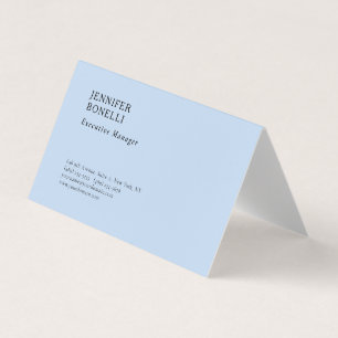 Tarjeta De Visita Minimalista moderno profesional moderno azul pálid