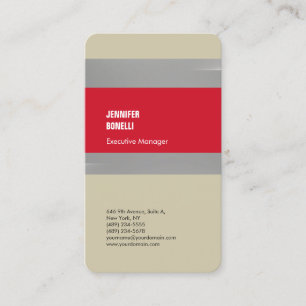 Tarjeta De Visita Minimalista moderno profesional rojo gris liso