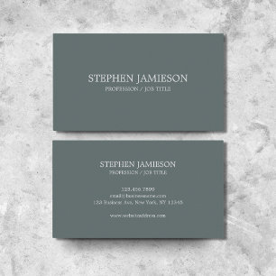 Tarjeta De Visita Minimalista Moderno Profesional Simple Gris