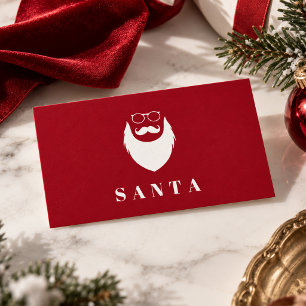 Tarjeta De Visita Minimalista moderno Red Santa Services Guay Fun
