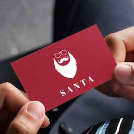 Tarjeta De Visita Minimalista moderno Red Santa Services Guay Fun