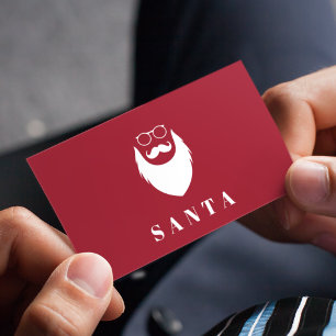 Tarjeta De Visita Minimalista moderno Red Santa Services Guay Fun