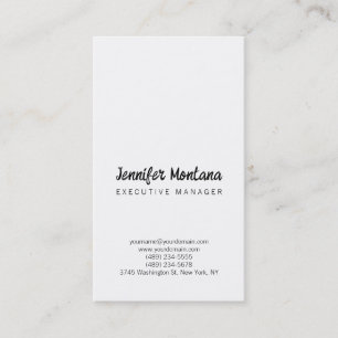 Tarjeta De Visita Minimalista moderno simple negro y blanco
