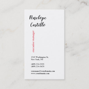 Tarjeta De Visita Minimalista Moderno Simple Plano Manuscrito
