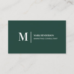 Tarjeta De Visita Minimalista moderno verde esmeralda simple