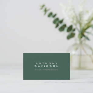Tarjeta De Visita Minimalista Moderno Verde Plano