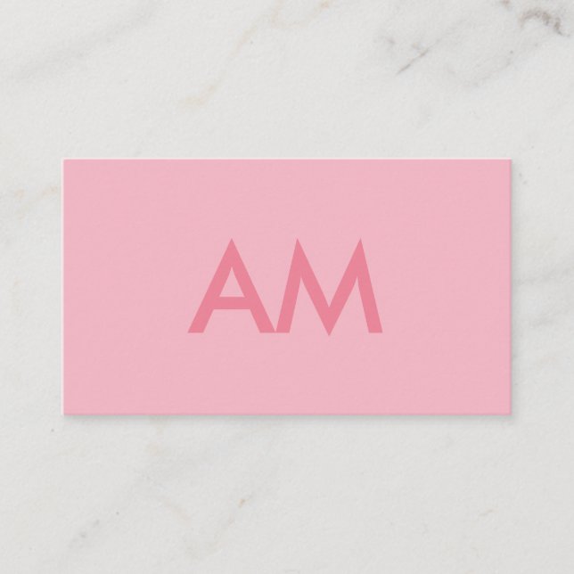 Tarjeta De Visita Minimalista Monograma rosa (Anverso)