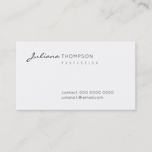 Tarjeta De Visita minimalista mujer profesional moderna (Anverso)