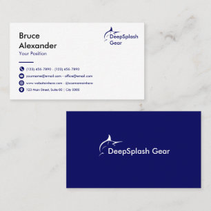 Tarjeta De Visita Minimalista Naval Blanco Profesional Limpio Corpor