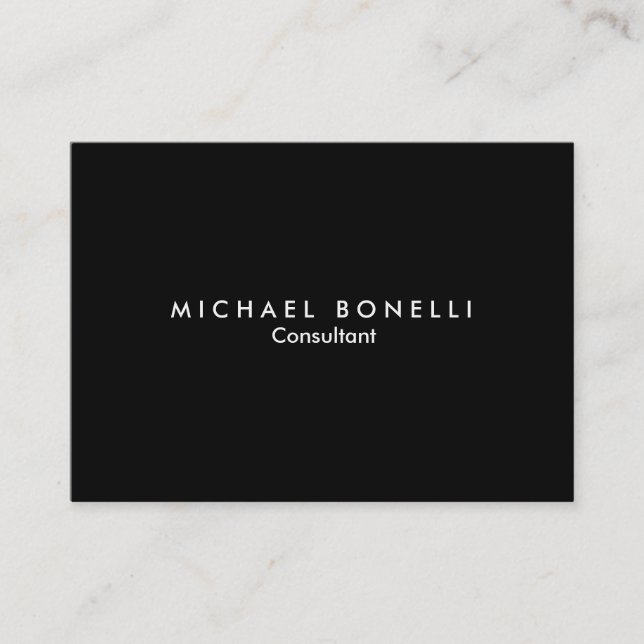 Tarjeta de visita Minimalista negra Chubby (Anverso)