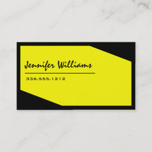 Tarjeta de visita minimalista negra y amarilla