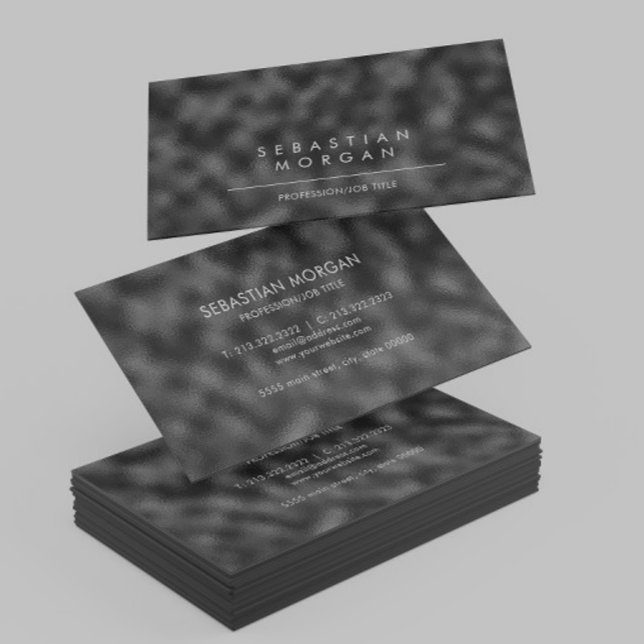 Tarjeta De Visita Minimalista negro moderno con textura (Subido por el creador)
