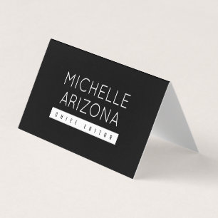Tarjeta De Visita Minimalista Negro Profesional Moderno