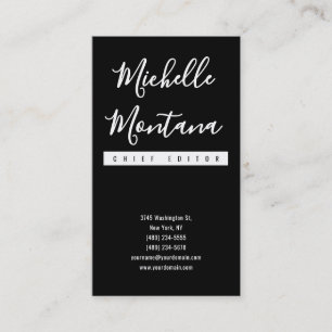 Tarjeta De Visita Minimalista Negro Profesional Moderno