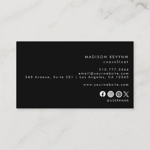 Tarjeta De Visita Minimalista negro simple