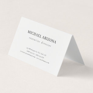 Tarjeta De Visita Minimalista negro y blanco simple chic moderno lis