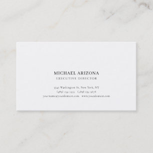 Tarjeta De Visita Minimalista negro y blanco Simple Chic Moderno Pla