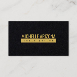 Tarjeta De Visita Minimalista negro y dorado moderno profesional
