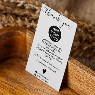 Tarjeta De Visita Minimalista orden blanco negro moderno gracias