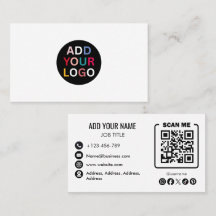 Tarjeta de visita minimalista para empresa | QR de