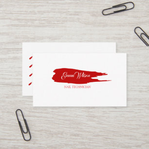 Tarjeta de visita minimalista para técnico de uñas