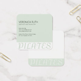 Tarjeta de visita minimalista Pilates Mint Green S