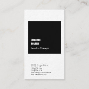 Tarjeta De Visita minimalista profesional blanco negro grueso