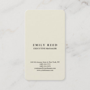 Tarjeta De Visita Minimalista profesional clásico beige