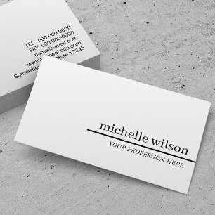 Tarjeta De Visita Minimalista profesional elegante