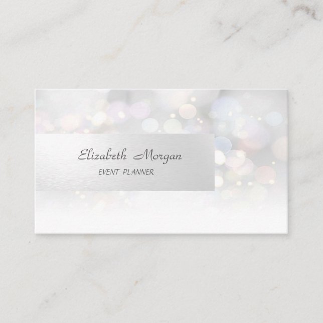 Tarjeta De Visita Minimalista profesional elegante, Bokeh (Anverso)