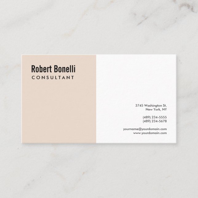 Tarjeta De Visita Minimalista Profesional Moderno Personalizado Busi (Anverso)