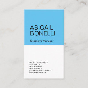 Tarjeta De Visita Minimalista profesional moderno plano azul blanco