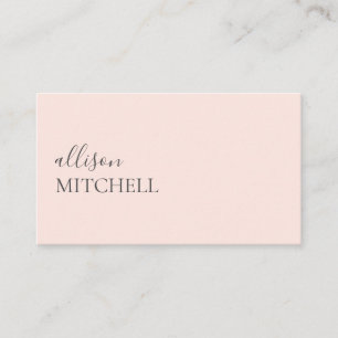 Tarjeta De Visita Minimalista profesional moderno Rubor rosa