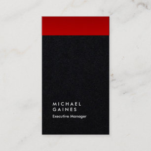 Tarjeta De Visita minimalista profesional negro rojo moderno