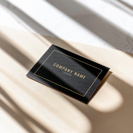 Tarjeta De Visita Minimalista Profesional Negro y Dorado