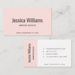 Tarjeta De Visita Minimalista Profesional Personalizable Rosa Rubor
