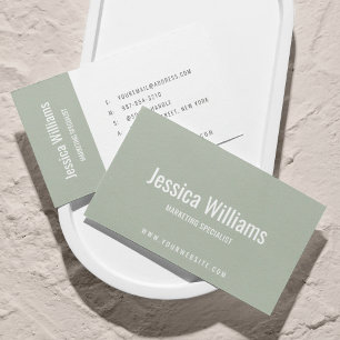 Tarjeta De Visita Minimalista Profesional Personalizable Verde Salvi