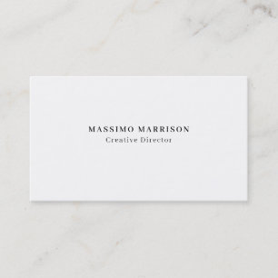 Tarjeta De Visita Minimalista Profesional Plano Moderno Blanco y Neg