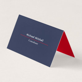 Tarjeta De Visita Minimalista rojo azul elegante profesional