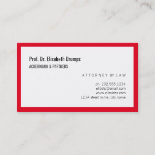 Tarjeta De Visita Minimalista Rojo y Blanco