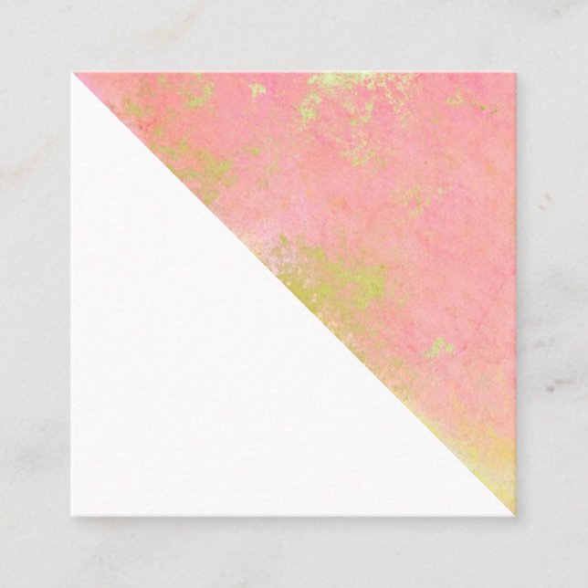 Tarjeta de visita Minimalista rosa y dorada (Anverso)