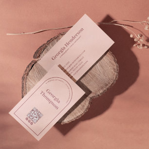 Tarjeta De Visita Minimalista rosa y Rosa oscuro de Rubor