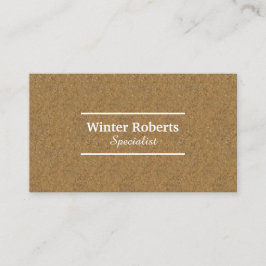 Tarjeta De Visita Minimalista rústico kraft paper profesional