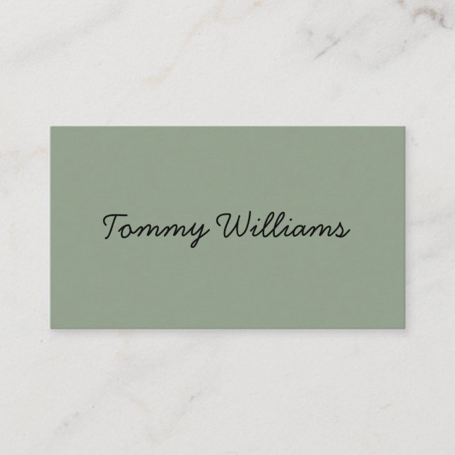Tarjeta De Visita Minimalista Sage Green Profesional Simple (Anverso)